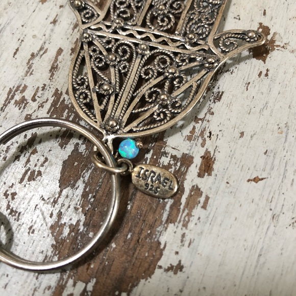 .925 Hamsa Hand Keychain - Picture 3 of 4